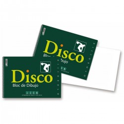 Cuaderno Espiral Dibujo DISCO Liso, Din-A4+ 130 gr. 20 Hojas