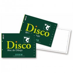 Cuaderno Encolado Dibujo DISCO Recuadro, Din-A4+ 130 gr. 2 Taladros 20 Hojas