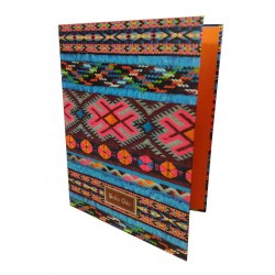 Carpeta Archivador KATACRAK Boho Chic Azul, Folio 4 Anillas 35 mm.