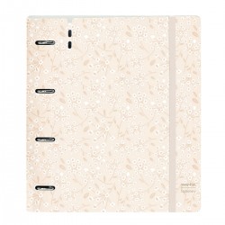 Carpeta Equipada SAFTA PP Foam Flowers Light Pink, Din-A4 4 Anillas 35 mm.