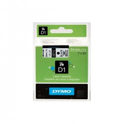 Cinta Rotular DYMO D1 Standard Negro, Fondo Blanco 24 mm. x 7 m.