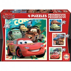 Puzzle EDUCA Progresivo 12-16-20-25 Piezas, Cars 2