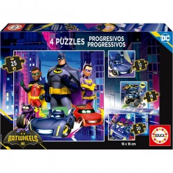 Puzzle EDUCA Progresivo 12-16-20-25 Piezas, Batwheels