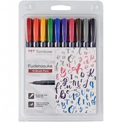 Rotuladores TOMBOW Fudenosuke, Pack x10 Colores Surtidos