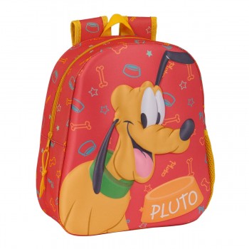 Mochila Escolar PLUTO 3D, Infantil 33 cm. Adaptable