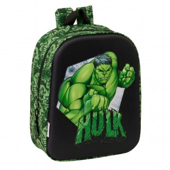Mochila Escolar HULK 3D, Guardería 27 cm.